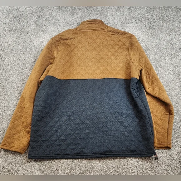 Eddie Bauer Mens Size XL Travex Expedition Quilted 1/4 Zip Yellow Gray - Picture 2 of 4